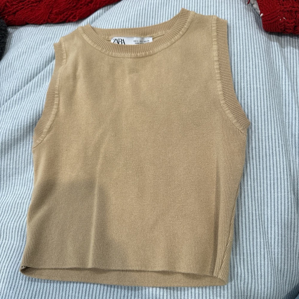 Zara Beige Knit Top